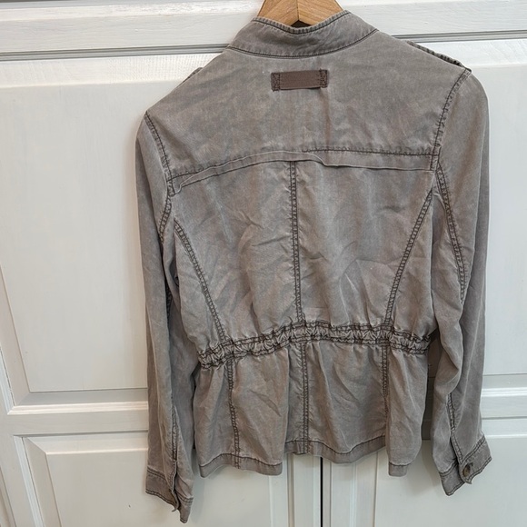 Express Gray Utility Jacket with Epaulettes and Elastic Waist. Size S. - Picture 8 of 8